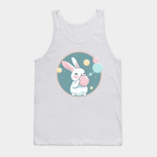 Cute Rabbit Bunny Blowing Bubble Gum Easter Day Tank Top